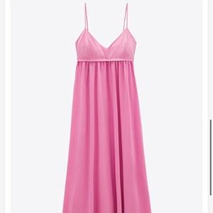 Zara pink combination maxi dress